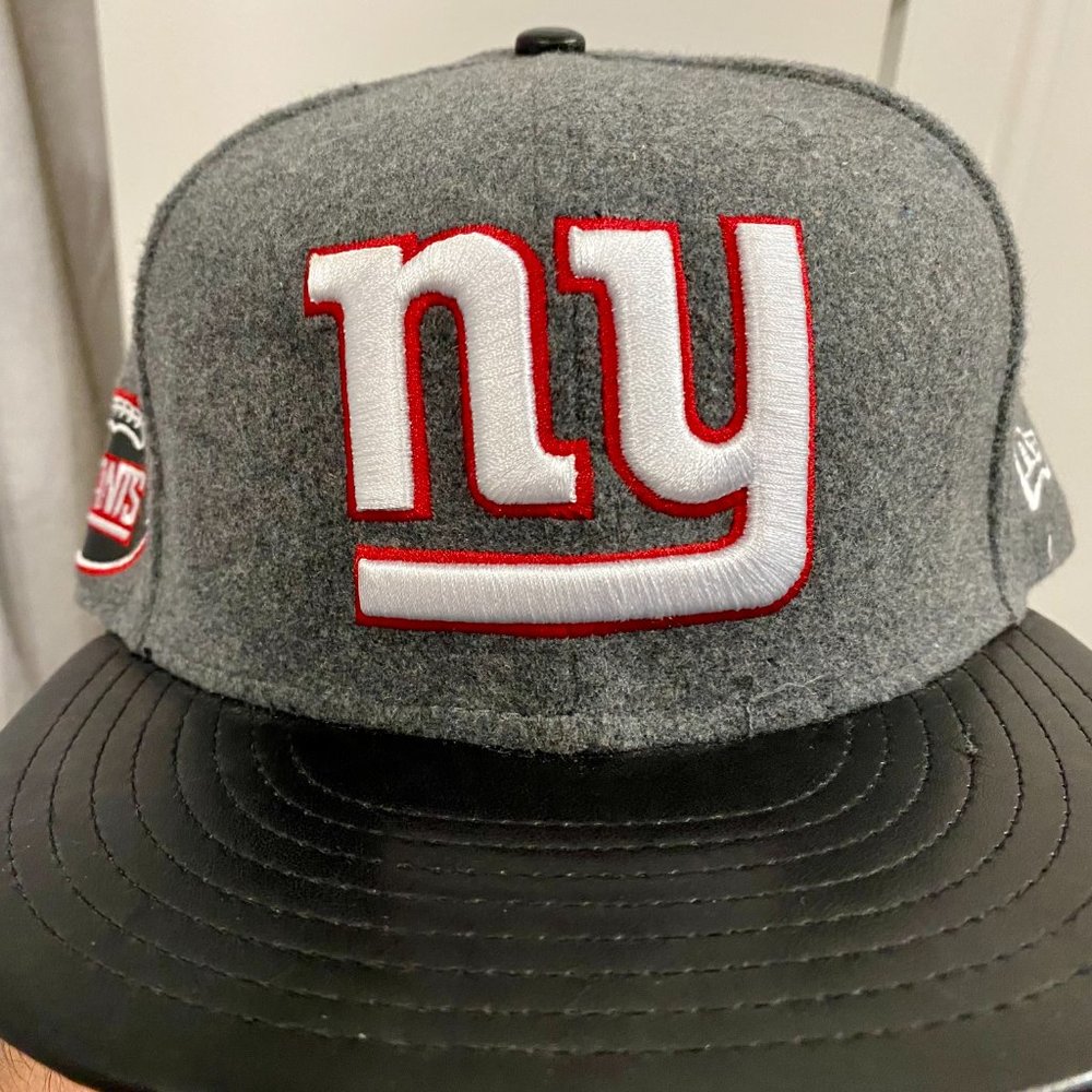 New Rare New York Giants New Era "Leather Melt 59Fifty Fitted Throwback Hat Cap - Picture 2 of 5